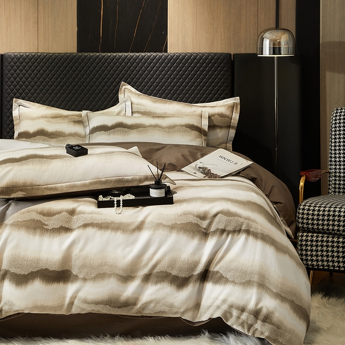 91家纺网 家纺一手货源 找家纺 帛美家纺 2025新款全棉加厚款数码印花磨毛四件套 一生之水