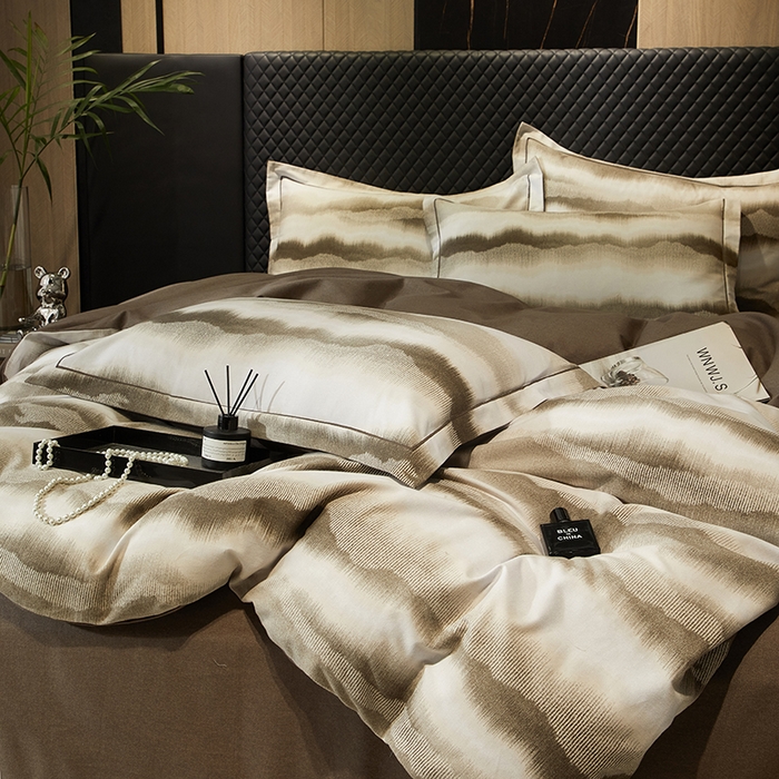 91家纺网 家纺一手货源 找家纺 帛美家纺 2025新款全棉加厚款数码印花磨毛四件套 一生之水