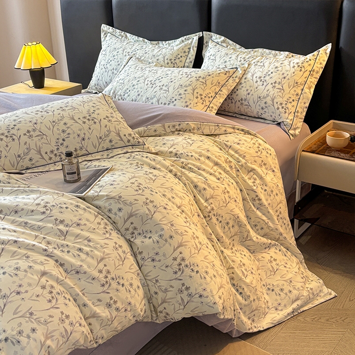 91家纺网 家纺一手货源 找家纺 帛美家纺 2025新款全棉加厚款数码印花磨毛四件套 樱贝