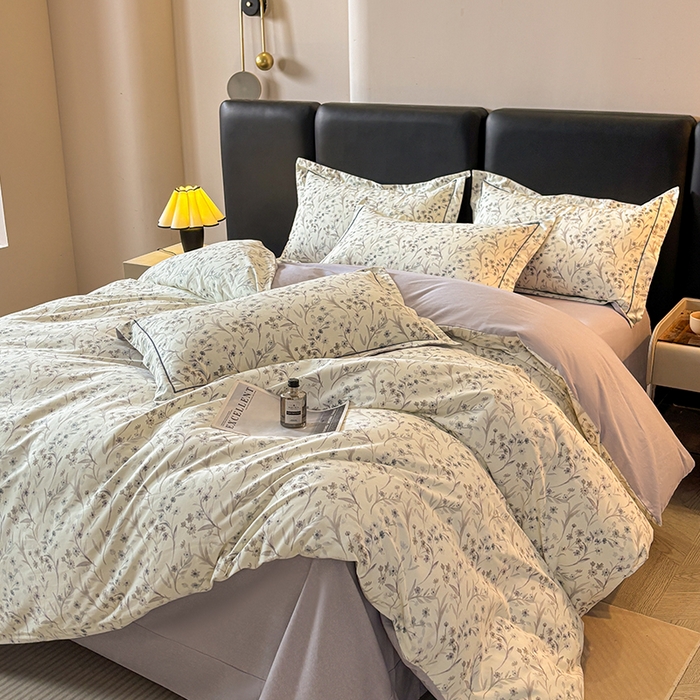 91家纺网 家纺一手货源 找家纺 帛美家纺 2025新款全棉加厚款数码印花磨毛四件套 樱贝