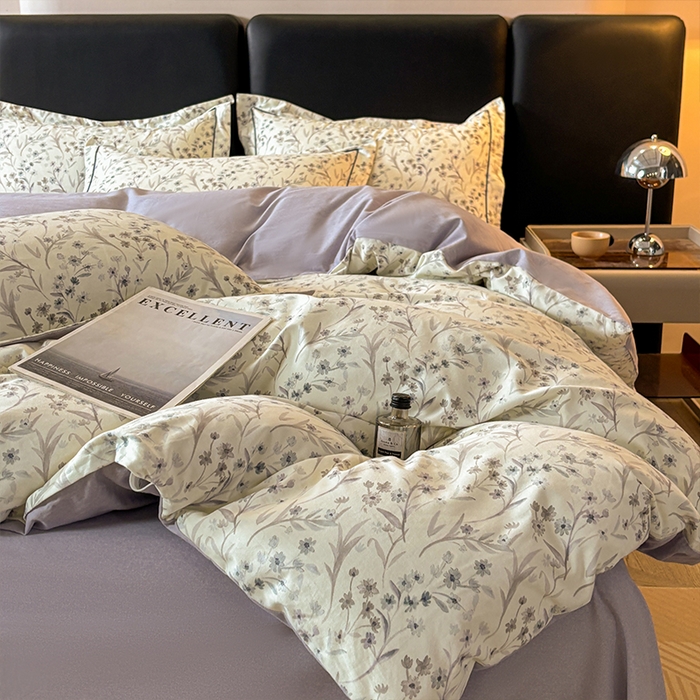 91家纺网 家纺一手货源 找家纺 帛美家纺 2025新款全棉加厚款数码印花磨毛四件套 樱贝