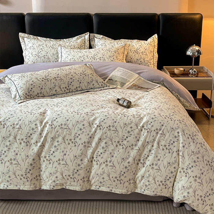 91家纺网 家纺一手货源 找家纺 帛美家纺 2025新款全棉加厚款数码印花磨毛四件套 樱贝