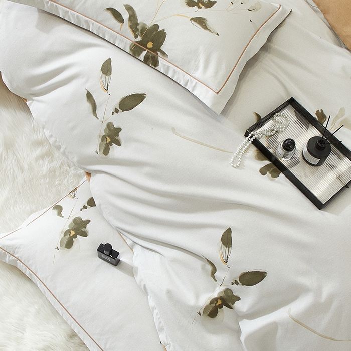 91家纺网 家纺一手货源 找家纺 帛美家纺 2025新款全棉加厚款数码印花磨毛四件套 珍华乌木