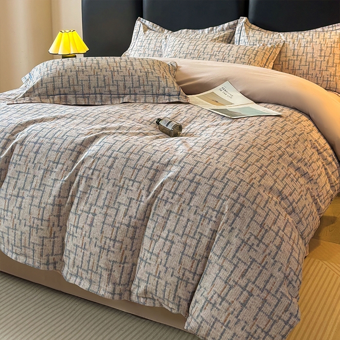 91家纺网 家纺一手货源 找家纺 帛美家纺 2025新款全棉加厚款数码印花磨毛四件套 追影