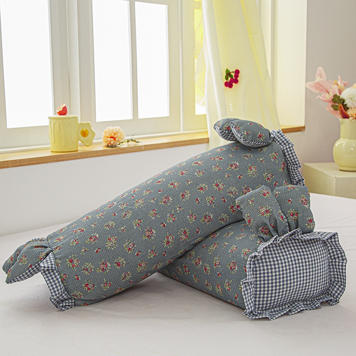 91家纺网 家纺一手货源 找家纺 眠多宝 2025新款全棉双层纱萌兔荞麦护颈枕枕头枕芯 摇春