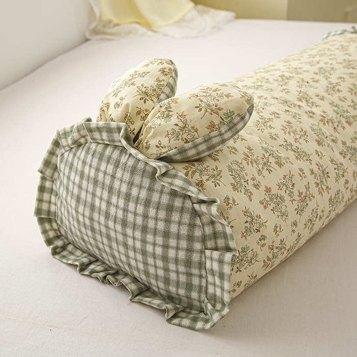 91家纺网 家纺一手货源 找家纺 眠多宝 2025新款全棉双层纱萌兔荞麦护颈枕枕头枕芯 蝶舞