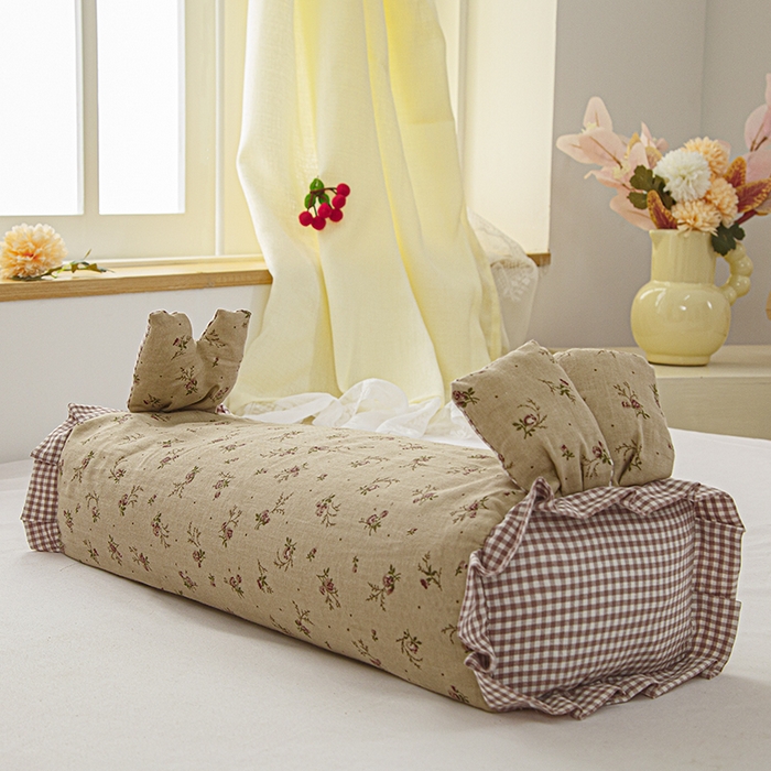 91家纺网 家纺一手货源 找家纺 眠多宝 2025新款全棉双层纱萌兔荞麦护颈枕枕头枕芯 绮梦