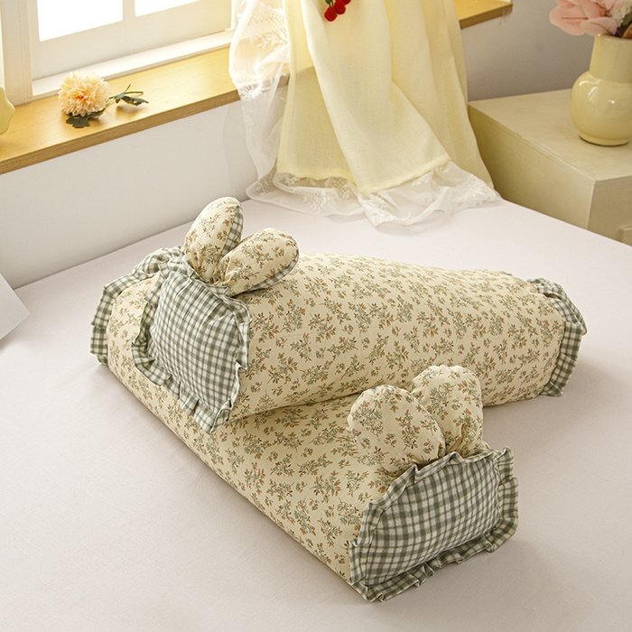 91家纺网 家纺一手货源 找家纺 眠多宝 2025新款全棉双层纱萌兔荞麦护颈枕枕头枕芯 蝶舞