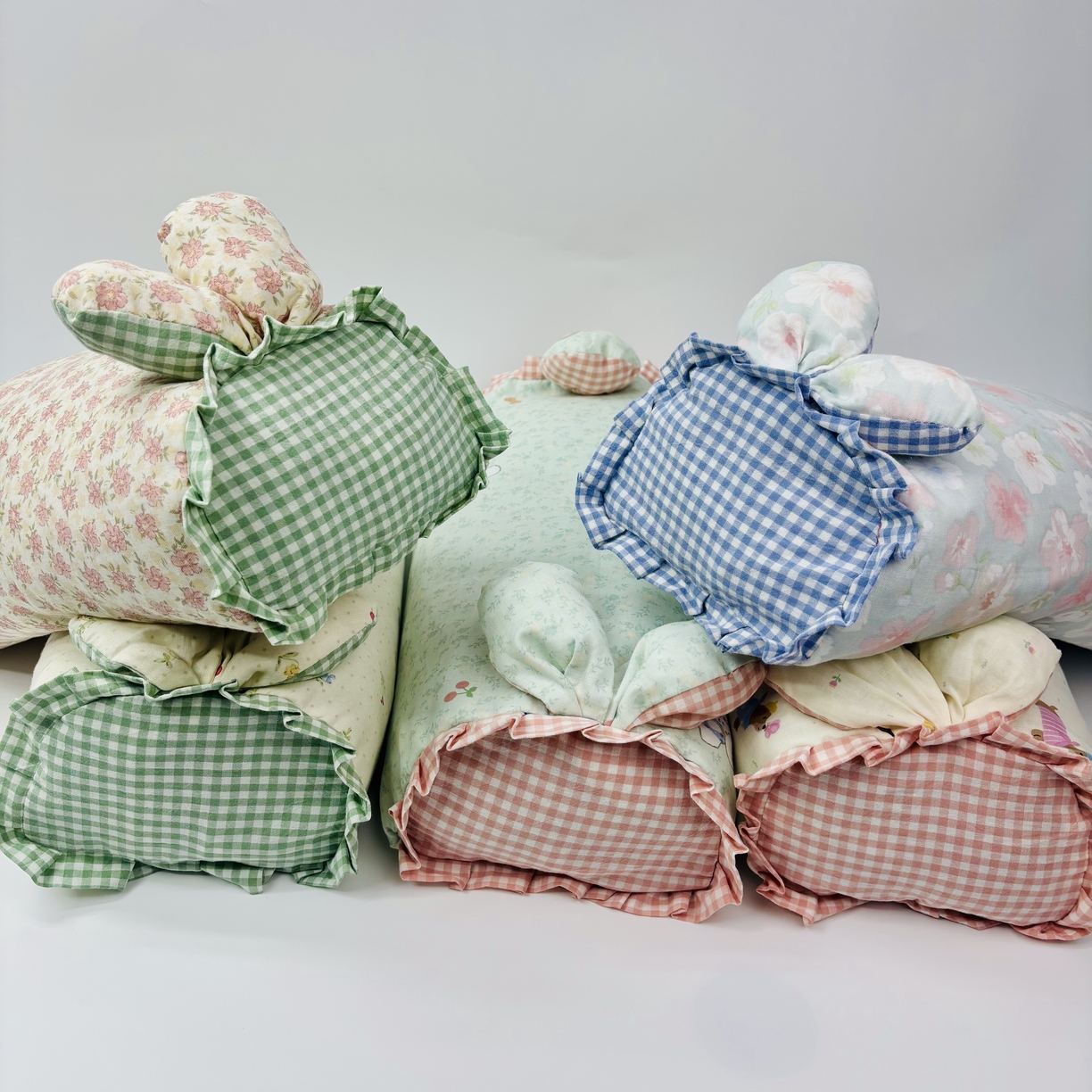 91家纺网 家纺一手货源 找家纺 眠多宝 2025新款全棉双层纱萌兔荞麦护颈枕枕头枕芯 梦小象