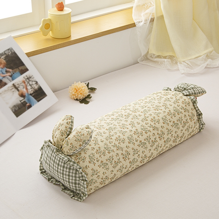 91家纺网 家纺一手货源 找家纺 眠多宝 2025新款全棉双层纱萌兔荞麦护颈枕枕头枕芯 蝶舞