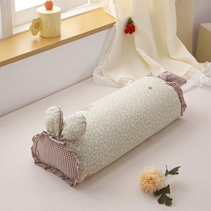 91家纺网 家纺一手货源 找家纺 眠多宝 2025新款全棉双层纱萌兔荞麦护颈枕枕头枕芯 唏米