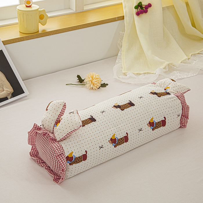 91家纺网 家纺一手货源 找家纺 眠多宝 2025新款全棉双层纱萌兔荞麦护颈枕枕头枕芯 小狗