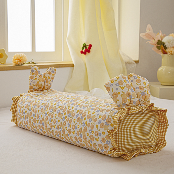 91家纺网 家纺一手货源 找家纺 眠多宝 2025新款全棉双层纱萌兔荞麦护颈枕枕头枕芯 静雅