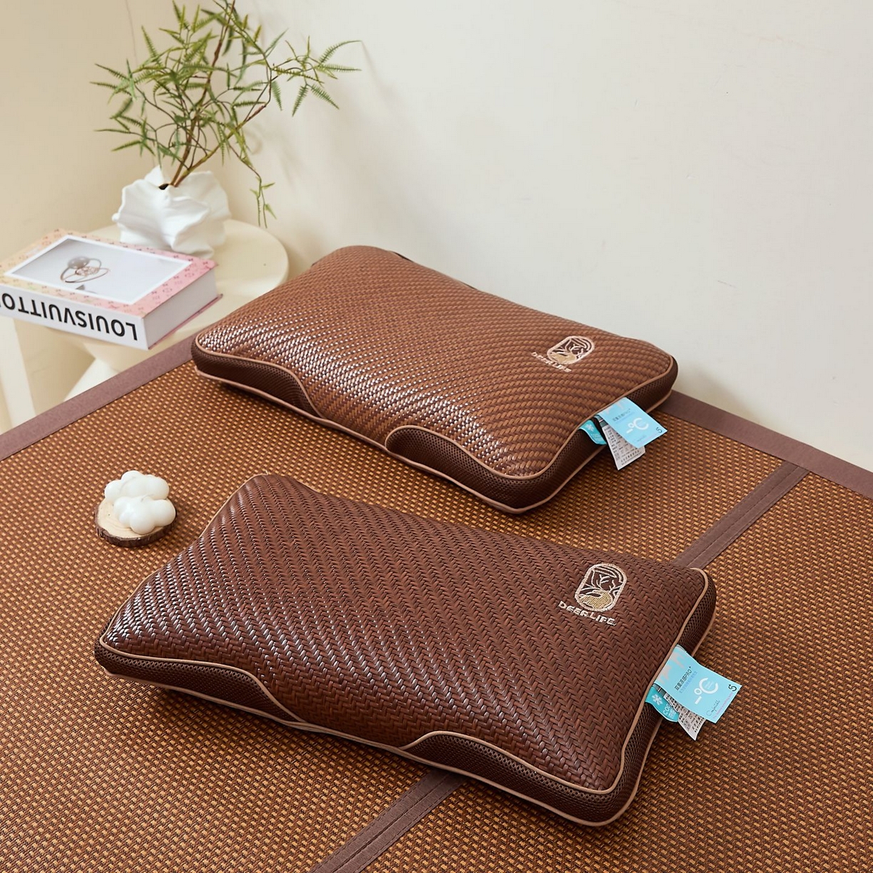 91家纺网 家纺一手货源 找家纺 （总）眠多宝 2025新款冰藤立体PE荞麦枕枕头枕芯古藤