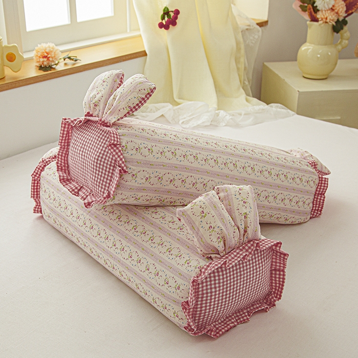 91家纺网 家纺一手货源 找家纺 眠多宝 2025新款全棉双层纱萌兔荞麦护颈枕枕头枕芯 清风