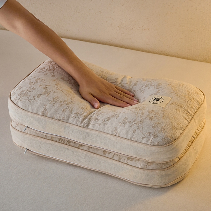 91家纺网 家纺一手货源 找家纺 （总）明星枕业 2025新款棉麻荞麦枕纯棉成人枕头亚麻提花家用学枕芯生助睡眠可拆卸护颈