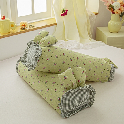 91家纺网 家纺一手货源 找家纺 眠多宝 2025新款全棉双层纱萌兔荞麦护颈枕枕头枕芯 花影