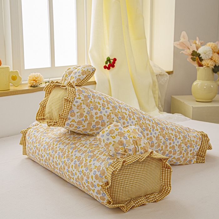 91家纺网 家纺一手货源 找家纺 眠多宝 2025新款全棉双层纱萌兔荞麦护颈枕枕头枕芯 静雅