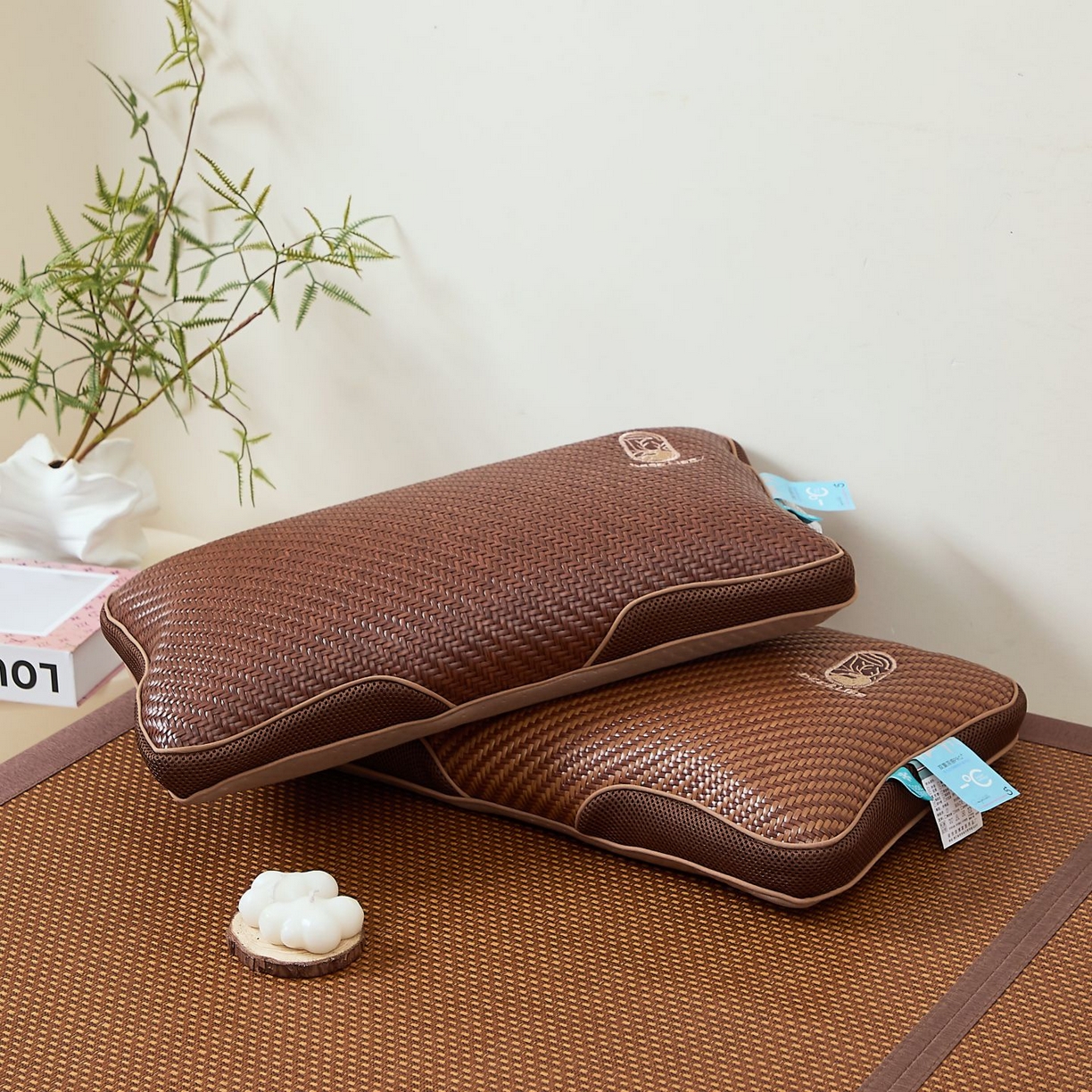 91家纺网 家纺一手货源 找家纺 （总）眠多宝 2025新款冰藤立体PE荞麦枕枕头枕芯古藤