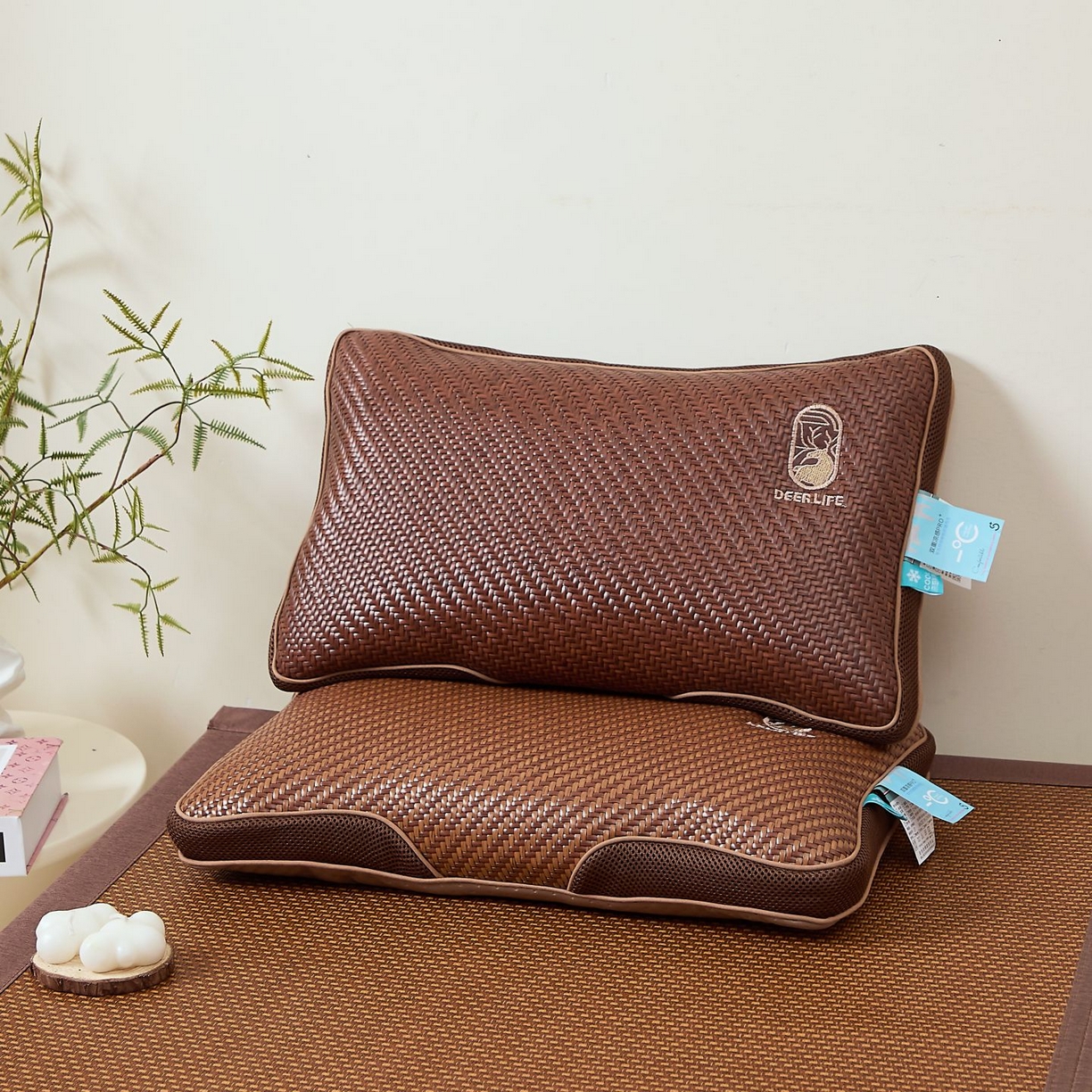 91家纺网 家纺一手货源 找家纺 （总）眠多宝 2025新款冰藤立体PE荞麦枕枕头枕芯古藤