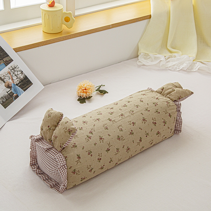 91家纺网 家纺一手货源 找家纺 眠多宝 2025新款全棉双层纱萌兔荞麦护颈枕枕头枕芯 绮梦