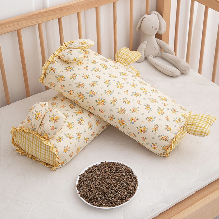 91家纺网 家纺一手货源 找家纺 眠多宝 2025新款全棉双层纱萌兔荞麦护颈枕枕头枕芯 花语