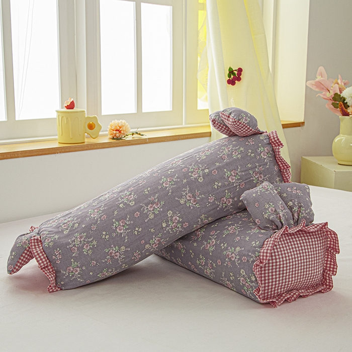 91家纺网 家纺一手货源 找家纺 眠多宝 2025新款全棉双层纱萌兔荞麦护颈枕枕头枕芯 娇花