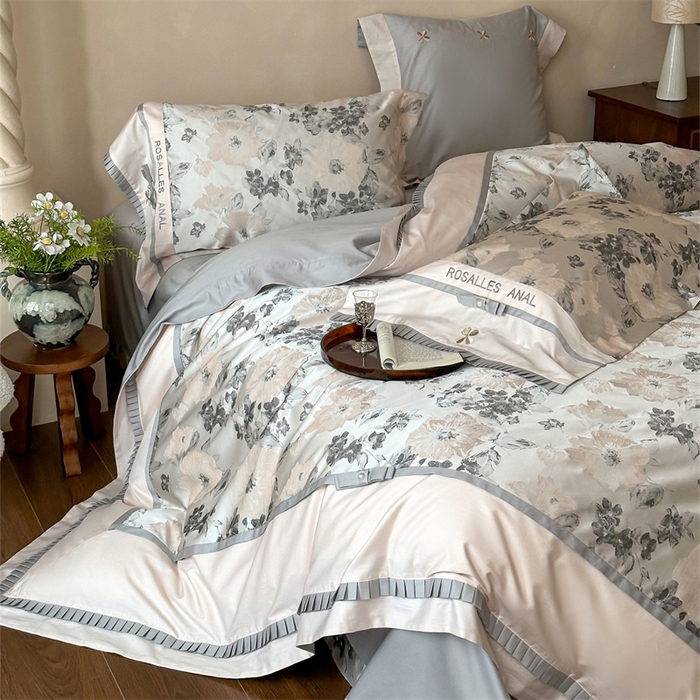 91家纺网 家纺一手货源 找家纺 红番天家居馆 2025新款高精密金丝提花四件套-仲夏之梦 仲夏之梦-月魄灰