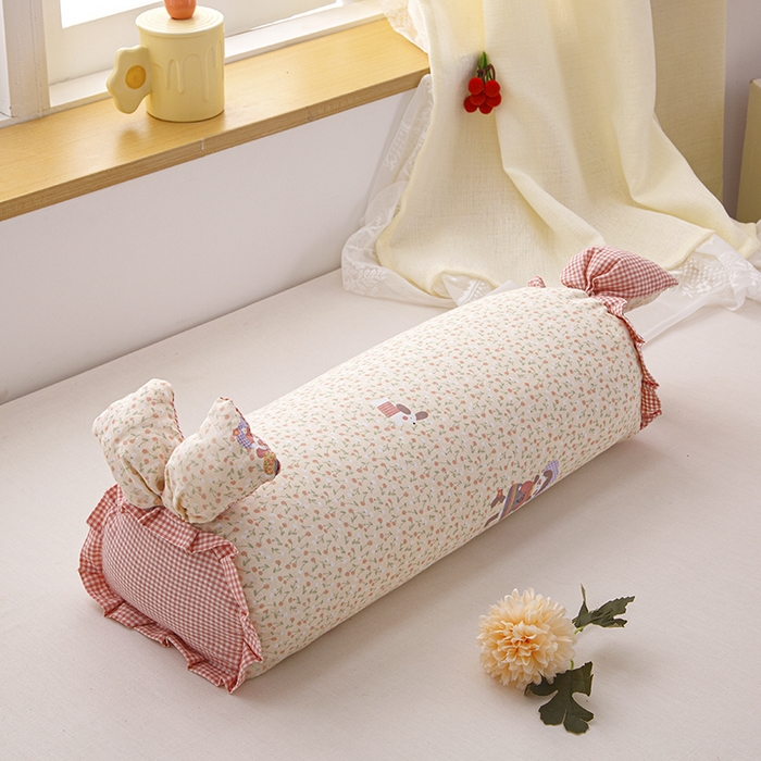 91家纺网 家纺一手货源 找家纺 眠多宝 2025新款全棉双层纱萌兔荞麦护颈枕枕头枕芯 罗利