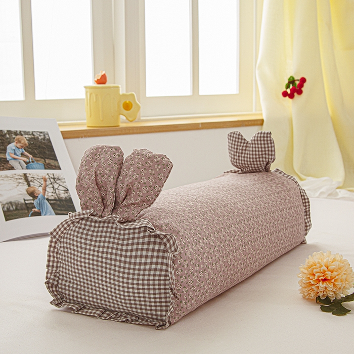 91家纺网 家纺一手货源 找家纺 眠多宝 2025新款全棉双层纱萌兔荞麦护颈枕枕头枕芯 繁花