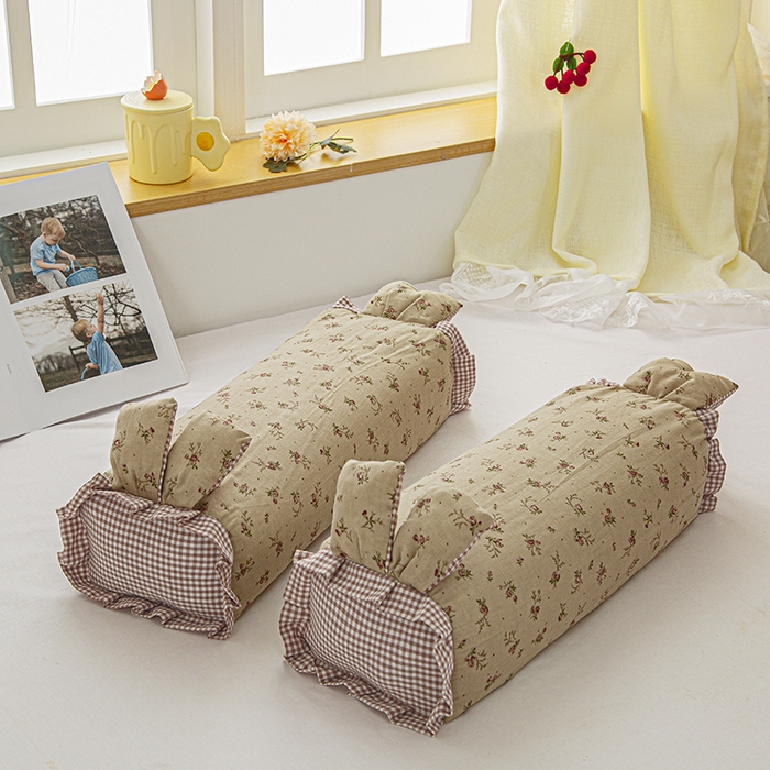 91家纺网 家纺一手货源 找家纺 眠多宝 2025新款全棉双层纱萌兔荞麦护颈枕枕头枕芯 绮梦