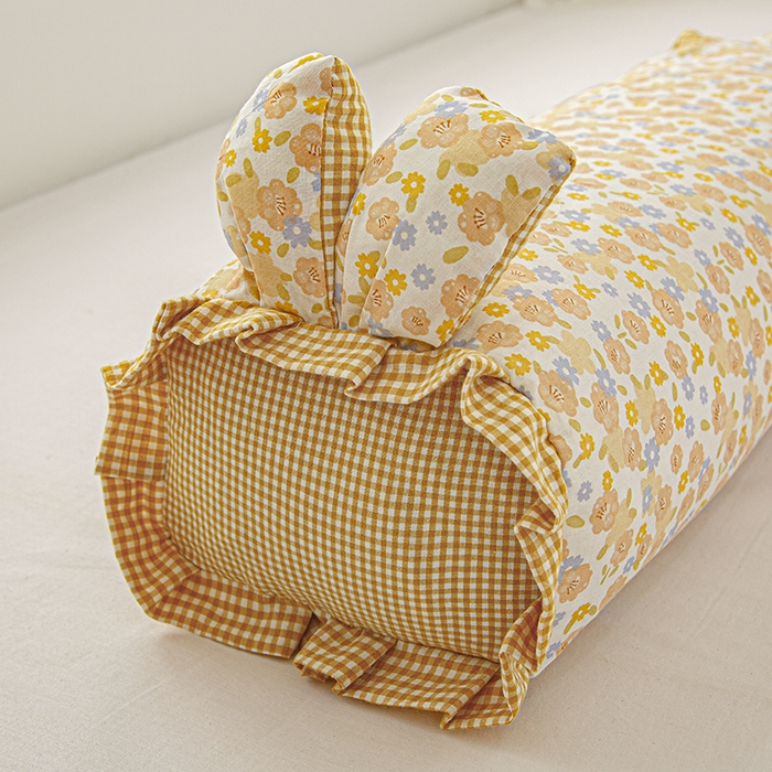 91家纺网 家纺一手货源 找家纺 眠多宝 2025新款全棉双层纱萌兔荞麦护颈枕枕头枕芯 静雅