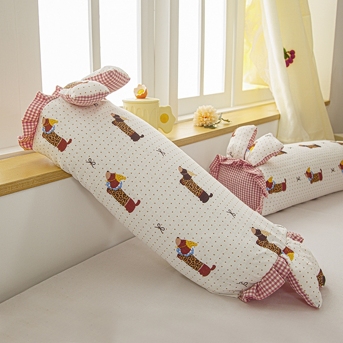 91家纺网 家纺一手货源 找家纺 眠多宝 2025新款全棉双层纱萌兔荞麦护颈枕枕头枕芯 小狗