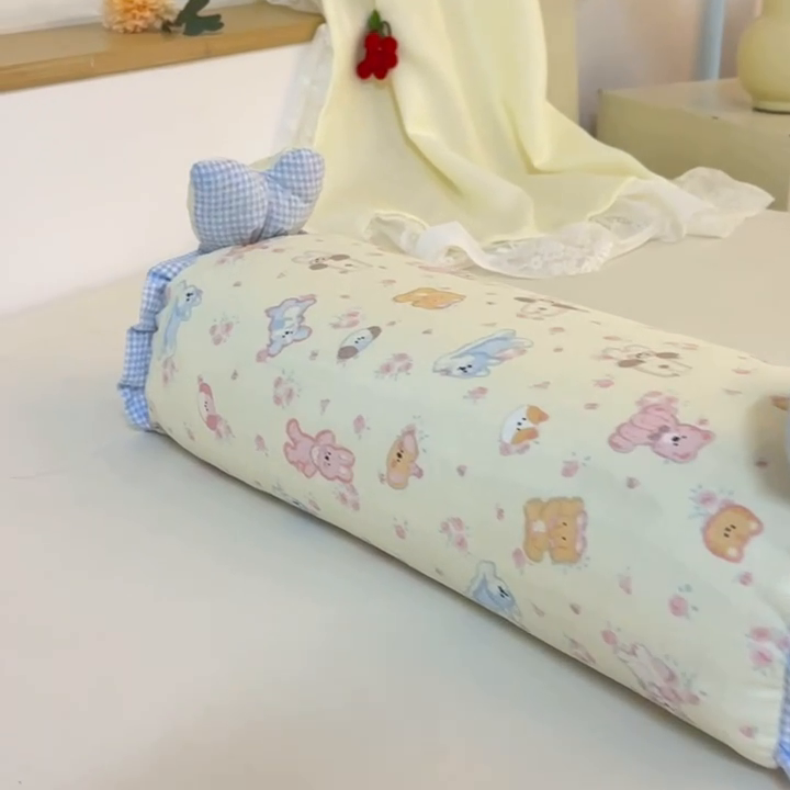 91家纺网 家纺一手货源 找家纺 眠多宝 2025新款全棉双层纱萌兔荞麦护颈枕枕头枕芯 兔语丛林