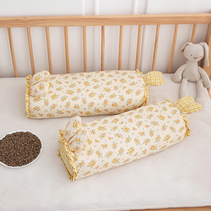 91家纺网 家纺一手货源 找家纺 眠多宝 2025新款全棉双层纱萌兔荞麦护颈枕枕头枕芯 花语