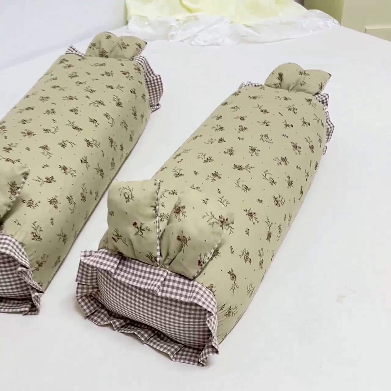 91家纺网 家纺一手货源 找家纺 眠多宝 2025新款全棉双层纱萌兔荞麦护颈枕枕头枕芯 绮梦