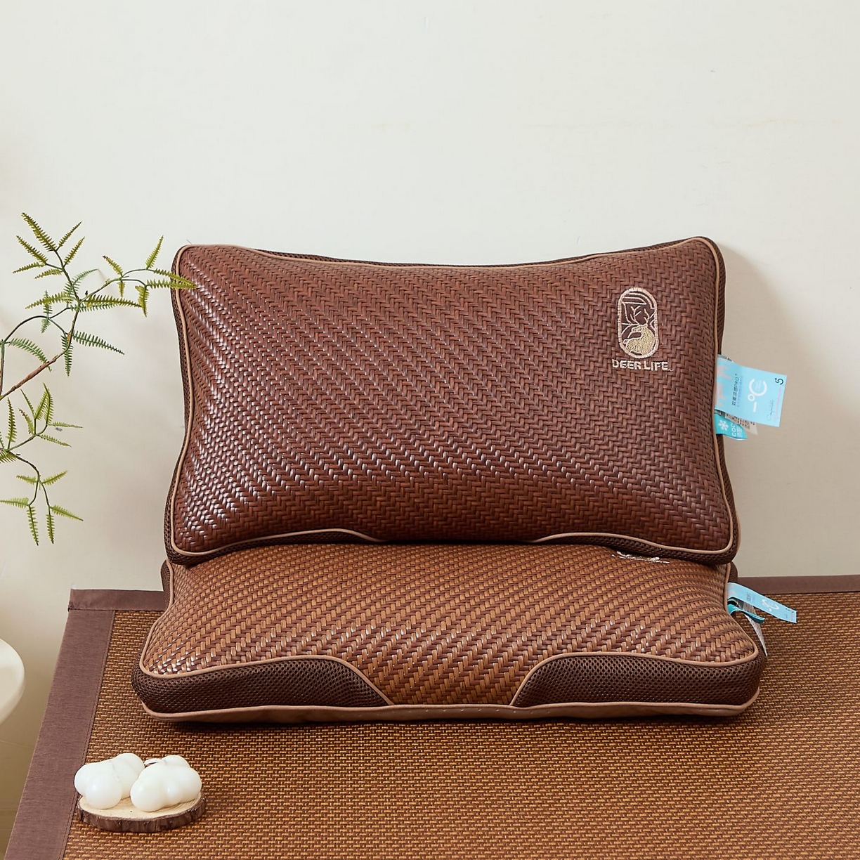 91家纺网 家纺一手货源 找家纺 （总）眠多宝 2025新款冰藤立体PE荞麦枕枕头枕芯古藤