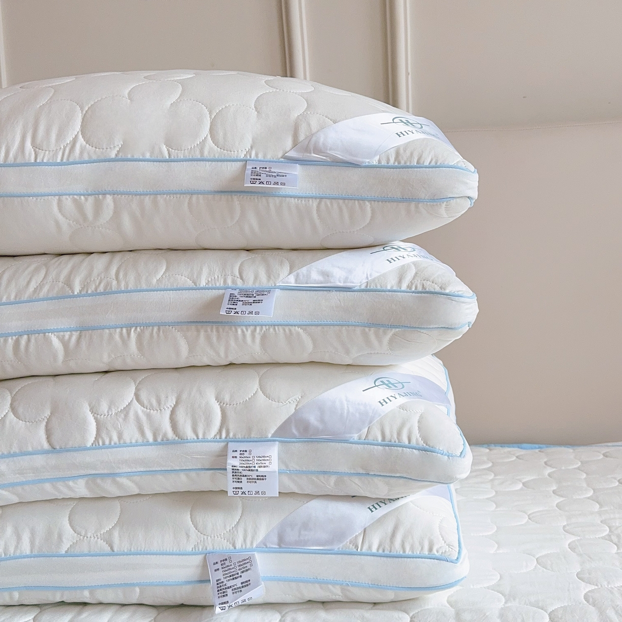 91家纺网 家纺一手货源 找家纺 （总）兜米家居 2025新款可机洗双面绗缝立体防螨云朵枕芯枕头