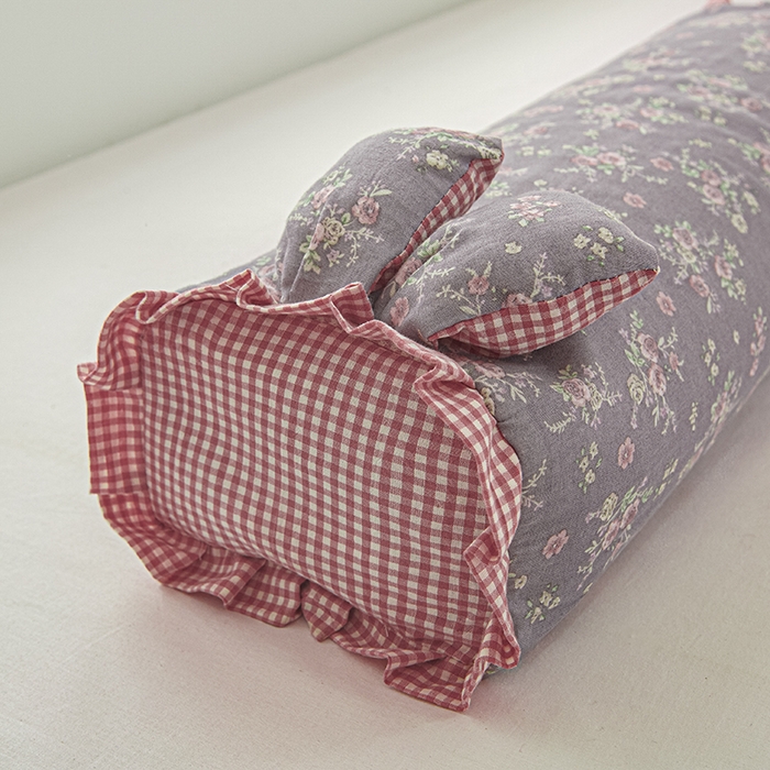 91家纺网 家纺一手货源 找家纺 眠多宝 2025新款全棉双层纱萌兔荞麦护颈枕枕头枕芯 娇花