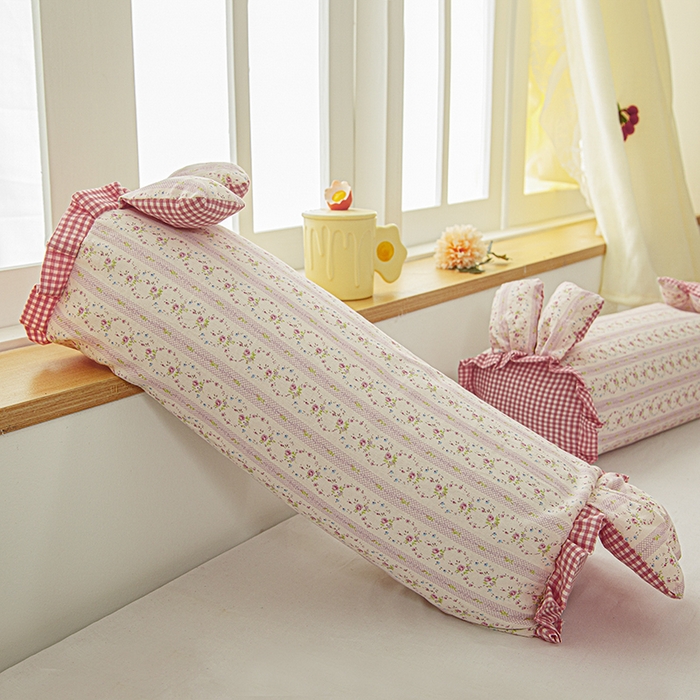 91家纺网 家纺一手货源 找家纺 眠多宝 2025新款全棉双层纱萌兔荞麦护颈枕枕头枕芯 清风