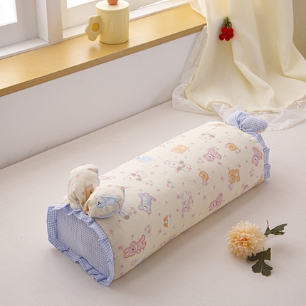 91家纺网 家纺一手货源 找家纺 眠多宝 2025新款全棉双层纱萌兔荞麦护颈枕枕头枕芯 兔语丛林