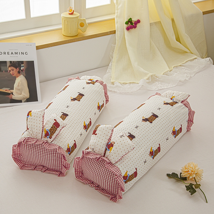 91家纺网 家纺一手货源 找家纺 眠多宝 2025新款全棉双层纱萌兔荞麦护颈枕枕头枕芯 小狗