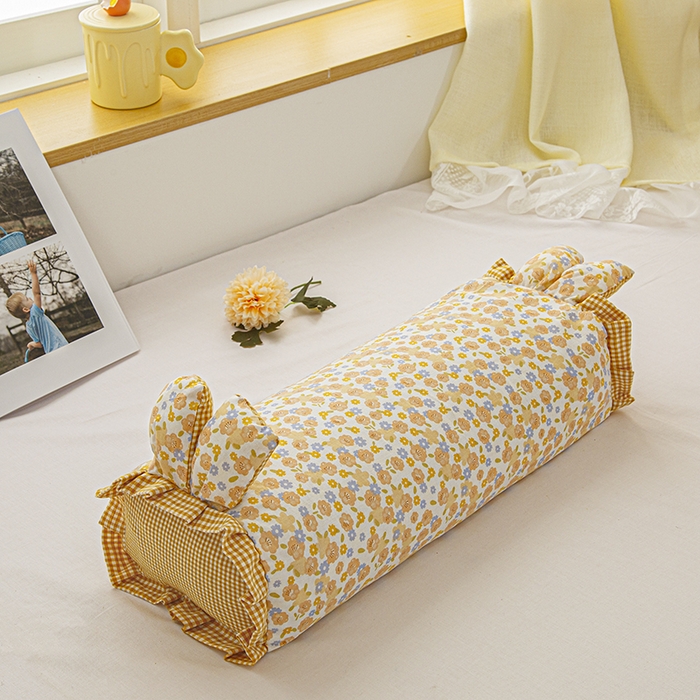 91家纺网 家纺一手货源 找家纺 眠多宝 2025新款全棉双层纱萌兔荞麦护颈枕枕头枕芯 静雅