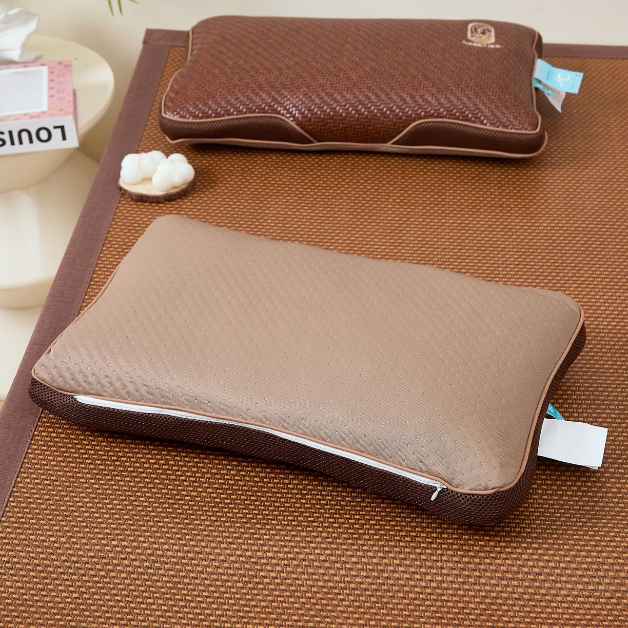 91家纺网 家纺一手货源 找家纺 （总）眠多宝 2025新款冰藤立体PE荞麦枕枕头枕芯古藤