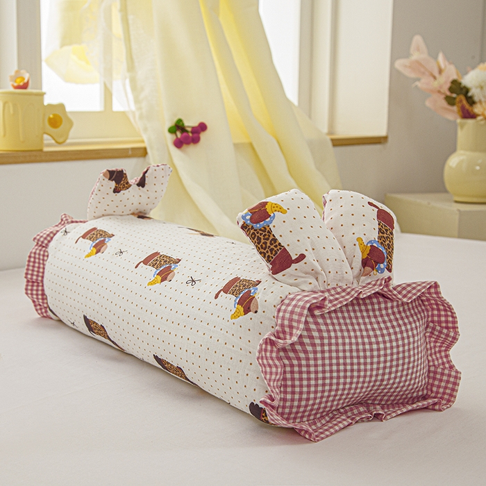 91家纺网 家纺一手货源 找家纺 眠多宝 2025新款全棉双层纱萌兔荞麦护颈枕枕头枕芯 小狗