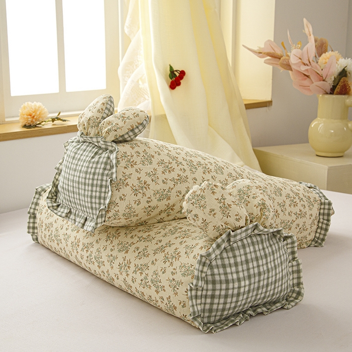 91家纺网 家纺一手货源 找家纺 眠多宝 2025新款全棉双层纱萌兔荞麦护颈枕枕头枕芯 蝶舞