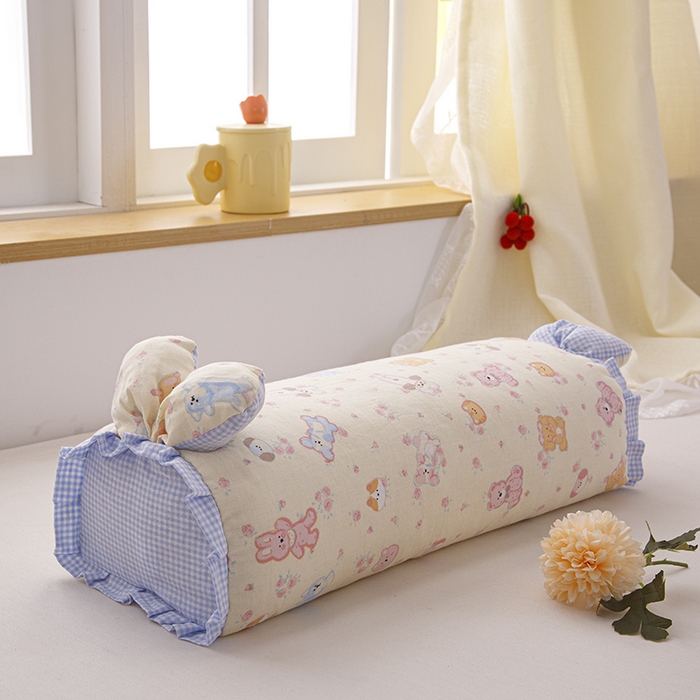 91家纺网 家纺一手货源 找家纺 眠多宝 2025新款全棉双层纱萌兔荞麦护颈枕枕头枕芯 兔语丛林