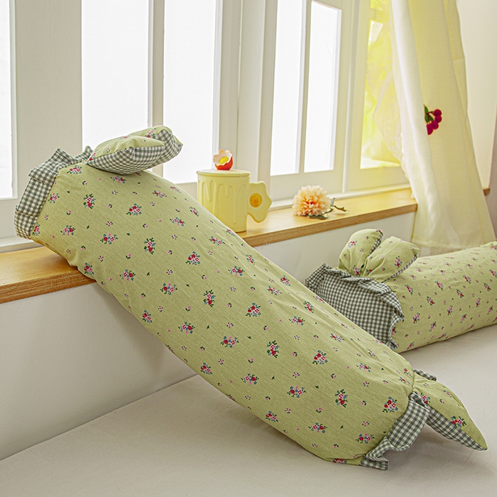 91家纺网 家纺一手货源 找家纺 眠多宝 2025新款全棉双层纱萌兔荞麦护颈枕枕头枕芯 花影