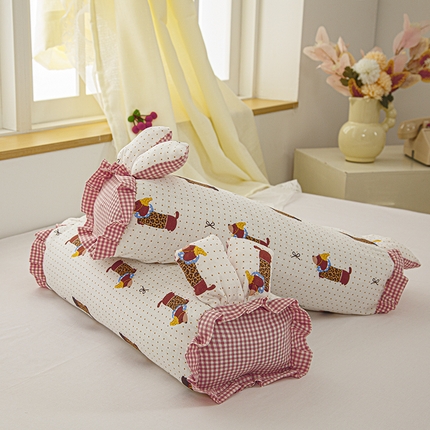 91家纺网 家纺一手货源 找家纺 眠多宝 2025新款全棉双层纱萌兔荞麦护颈枕枕头枕芯 小狗