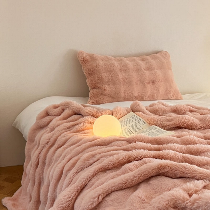 91家纺网 家纺一手货源 找家纺 酱子 2024新款高克重大牛奶绒被套毯毛毯 豆沙